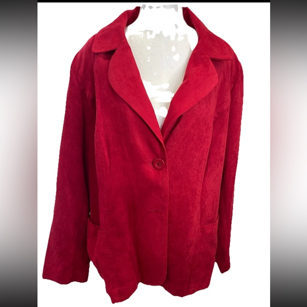 🆕 Notations Woman Y2K bright red lightweight ladies Shacket size 2X lined‎